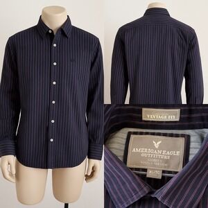 EUC American Eagle Outfitters Shirt XL‎ Men Premium Vintage Fit Logo Preppy
